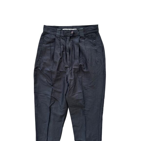 Vintage 80s 90s Kikomo Authentic Style Twill Pleated Tapered Stirrup Pants 7/8 - Picture 4 of 7